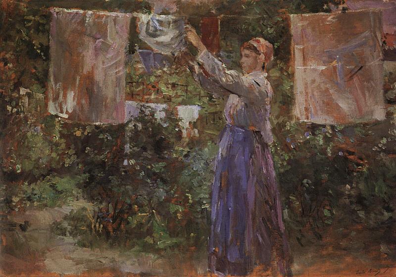 Berthe Morisot Peasant Hanging out the Washing oil painting image